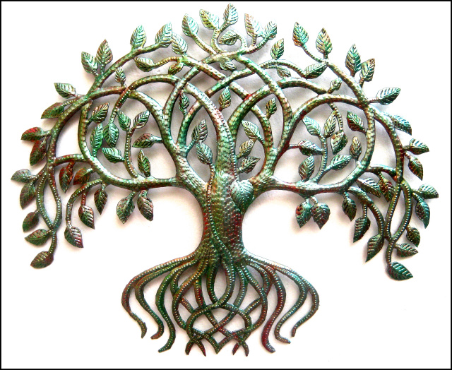 Metal Tree of Life Wall Art - Haitian Steel Drum Art Wall Decor